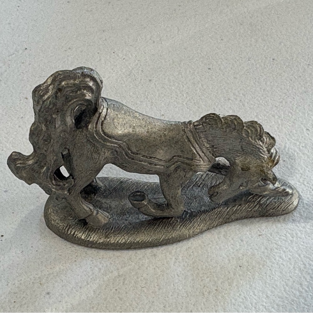Vintage Pewter Unicorn Figurine- posing